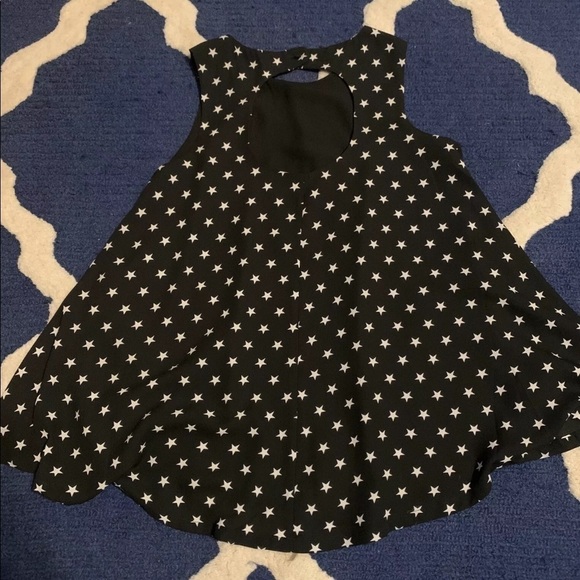 Catherine Malandrino Black White Stars Keyhole Back Tank Small - Picture 4 of 5